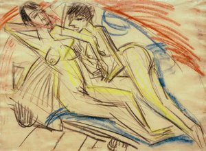 Two Naked Girls on the Bed